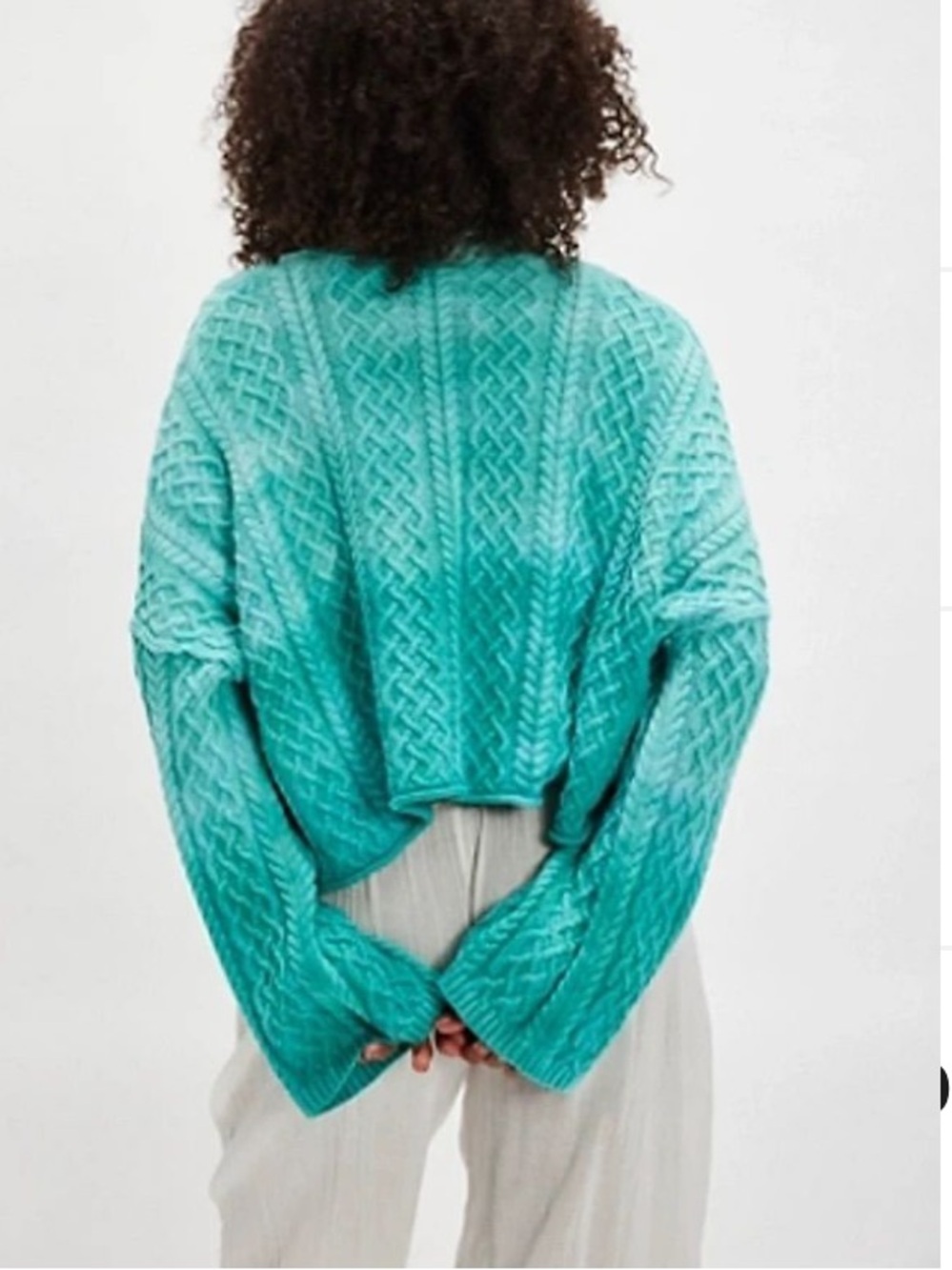 Free People Washed Ashore Cable Lnit Cardigan-Size Medium - Picture 2 of 9